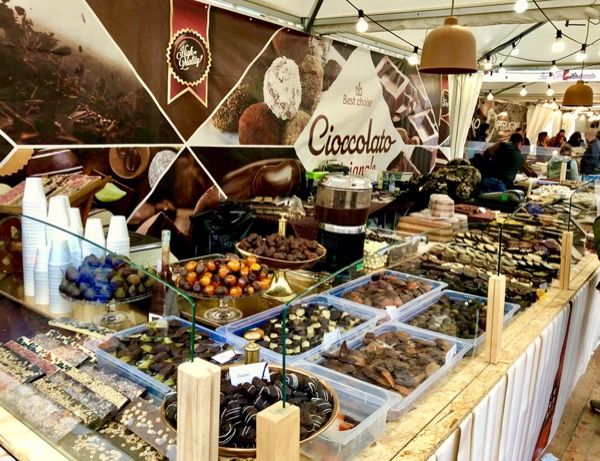Stoisko na targi czekolady, Turyn włoski Piemont