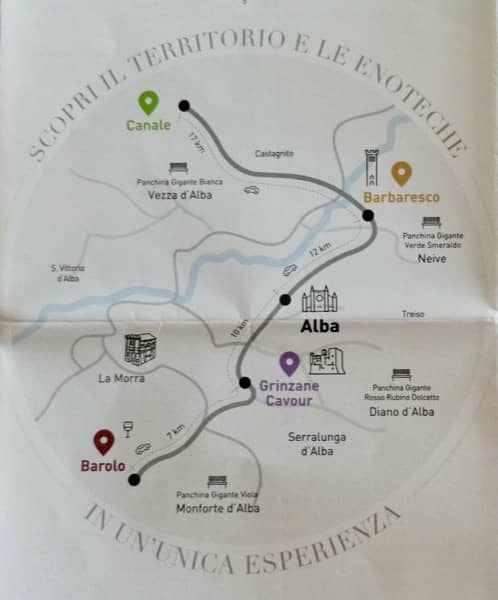 Mapka okolicy Alby gdzie znaleźć można regionalny punkt sprzedaży wina