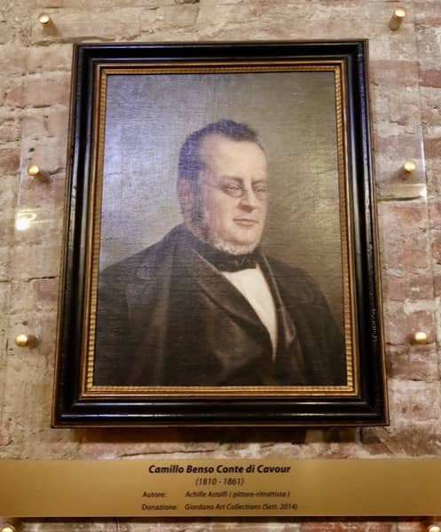 Portret Camillo Benso Cavour, właściciel zamku w Grinzane w Piemoncie