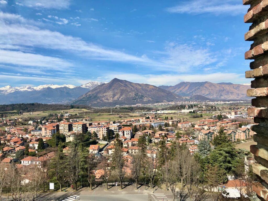 Widok na Alpy z zamku w Rivoli